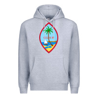 Heather Grey guam coat of arms souvenir gift flag chamorro t shirt Premium Hoodie - linhVisuals