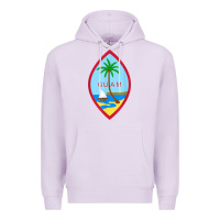 Lilac guam coat of arms souvenir gift flag chamorro t shirt Premium Hoodie - linhVisuals