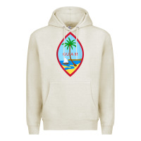 Oatmeal Heather guam coat of arms souvenir gift flag chamorro t shirt Premium Hoodie - linhVisuals