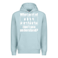 Blue Mist funny sign language gift men women hand symbol interpreter t shirt Premium Hoodie - linhVisuals