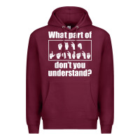 Burgundy funny sign language gift men women hand symbol interpreter t shirt Premium Hoodie - linhVisuals