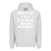 Dove Grey funny sign language gift men women hand symbol interpreter t shirt Premium Hoodie - linhVisuals
