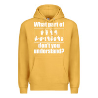 Mustard funny sign language gift men women hand symbol interpreter t shirt Premium Hoodie - linhVisuals