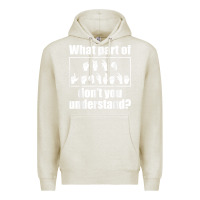Oatmeal Heather funny sign language gift men women hand symbol interpreter t shirt Premium Hoodie - linhVisuals