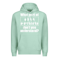 Seafoam funny sign language gift men women hand symbol interpreter t shirt Premium Hoodie - linhVisuals
