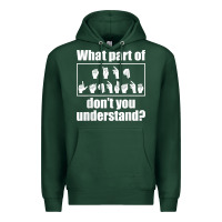 Sports Green funny sign language gift men women hand symbol interpreter t shirt Premium Hoodie - linhVisuals