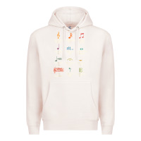Pale Pink musical notes symbol definition   humor musician t shirt Premium Hoodie - linhVisuals