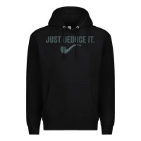 Black just deduce it funny sherlock holmes detective raglan baseball tee Premium Hoodie - linhVisuals
