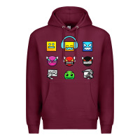 Burgundy geometry dash insane Premium Hoodie - linhVisuals