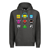 Charcoal Heather geometry dash insane Premium Hoodie - linhVisuals