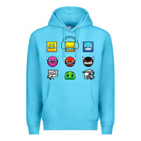 Ocean Blue geometry dash insane Premium Hoodie - linhVisuals