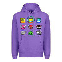 Purple geometry dash insane Premium Hoodie - linhVisuals