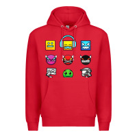 Red geometry dash insane Premium Hoodie - linhVisuals
