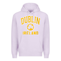 Lilac womens dublin ireland varsity style shamrock green with amber print v Premium Hoodie - linhVisuals
