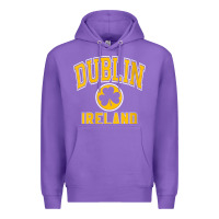Purple womens dublin ireland varsity style shamrock green with amber print v Premium Hoodie - linhVisuals