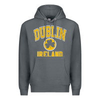 Rock womens dublin ireland varsity style shamrock green with amber print v Premium Hoodie - linhVisuals