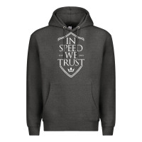 Charcoal Heather in speed we trust Premium Hoodie - linhVisuals