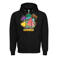 Black sweet summer watermelon pineapple fruits Zipper Hoodie - RanaPortraitStore