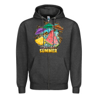 Charcoal Heather sweet summer watermelon pineapple fruits Zipper Hoodie - RanaPortraitStore