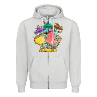 Dove Grey sweet summer watermelon pineapple fruits Zipper Hoodie - RanaPortraitStore