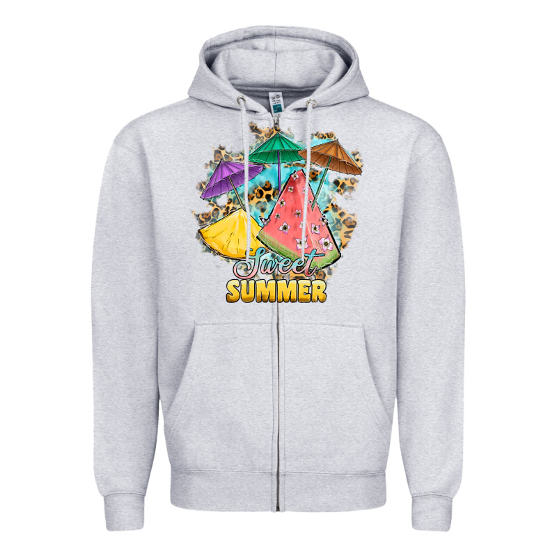 Sweet Summer Watermelon Pineapple Fruits Zipper Hoodie by RanaPortraitStore | Teevron