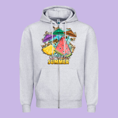 Sweet Summer Watermelon Pineapple Fruits Zipper Hoodie Designed By Ranaportraitstore