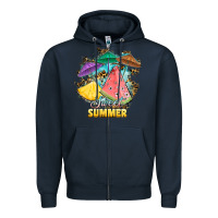 Navy sweet summer watermelon pineapple fruits Zipper Hoodie - RanaPortraitStore