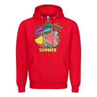 Red sweet summer watermelon pineapple fruits Zipper Hoodie - RanaPortraitStore