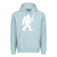 Blue Mist bigfoot with rifle sasquatch 2nd amendment gun t shirt Premium Hoodie - linhVisuals