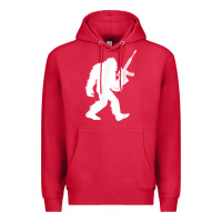 Cardinal bigfoot with rifle sasquatch 2nd amendment gun t shirt Premium Hoodie - linhVisuals