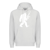 Dove Grey bigfoot with rifle sasquatch 2nd amendment gun t shirt Premium Hoodie - linhVisuals