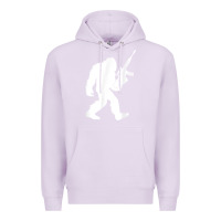 Lilac bigfoot with rifle sasquatch 2nd amendment gun t shirt Premium Hoodie - linhVisuals
