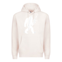 Pale Pink bigfoot with rifle sasquatch 2nd amendment gun t shirt Premium Hoodie - linhVisuals