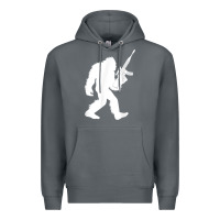 Rock bigfoot with rifle sasquatch 2nd amendment gun t shirt Premium Hoodie - linhVisuals