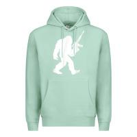 Seafoam bigfoot with rifle sasquatch 2nd amendment gun t shirt Premium Hoodie - linhVisuals