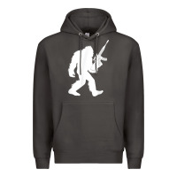 Smoke bigfoot with rifle sasquatch 2nd amendment gun t shirt Premium Hoodie - linhVisuals