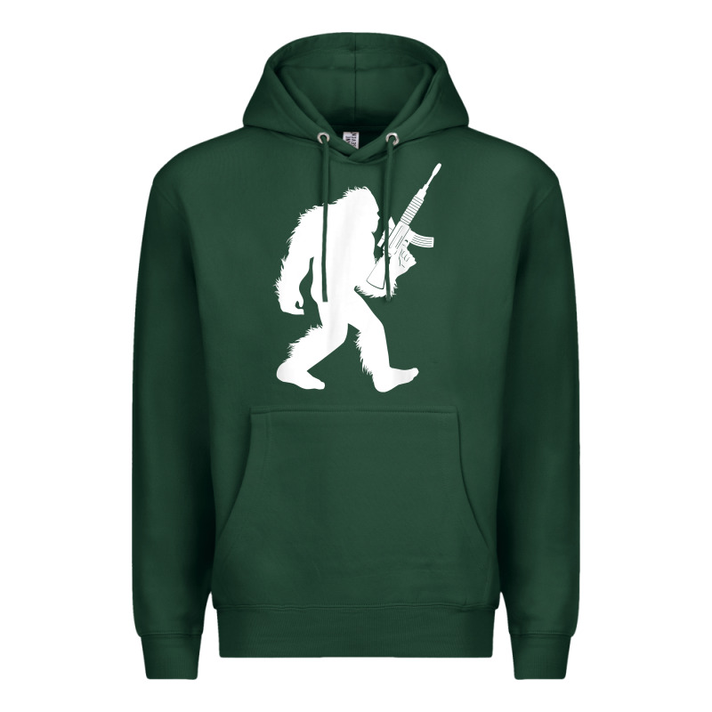 Bigfoot With Rifle Sasquatch 2nd Amendment Gun T Shirt Premium Hoodie by linhVisuals | Teevron