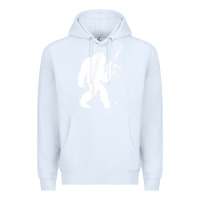 White bigfoot with rifle sasquatch 2nd amendment gun t shirt Premium Hoodie - linhVisuals