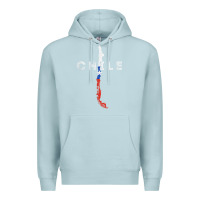 Blue Mist chilean map and flag   distressed chile souvenir t shirt Premium Hoodie - linhVisuals