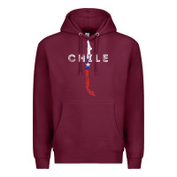 Burgundy chilean map and flag   distressed chile souvenir t shirt Premium Hoodie - linhVisuals