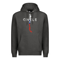 Charcoal Heather chilean map and flag   distressed chile souvenir t shirt Premium Hoodie - linhVisuals