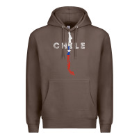 Coffee chilean map and flag   distressed chile souvenir t shirt Premium Hoodie - linhVisuals
