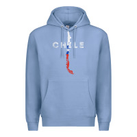 Colony Blue chilean map and flag   distressed chile souvenir t shirt Premium Hoodie - linhVisuals
