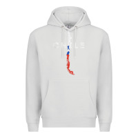 Dove Grey chilean map and flag   distressed chile souvenir t shirt Premium Hoodie - linhVisuals