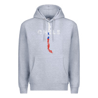 Heather Grey chilean map and flag   distressed chile souvenir t shirt Premium Hoodie - linhVisuals
