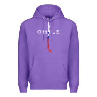 Purple chilean map and flag   distressed chile souvenir t shirt Premium Hoodie - linhVisuals