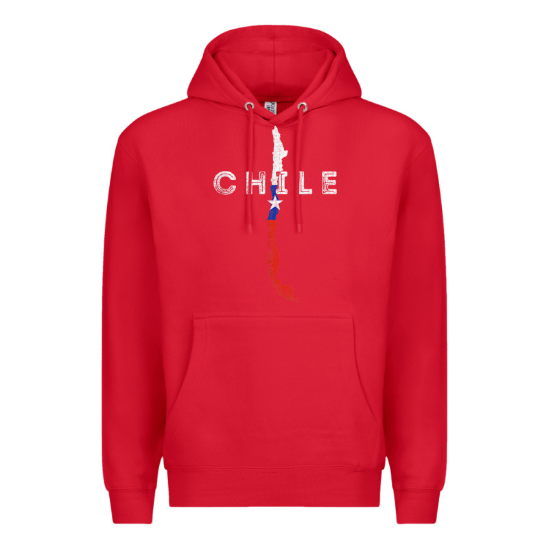 Chilean Map And Flag   Distressed Chile Souvenir T Shirt Premium Hoodie by linhVisuals | Teevron