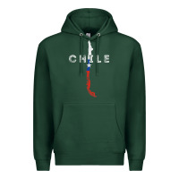 Sports Green chilean map and flag   distressed chile souvenir t shirt Premium Hoodie - linhVisuals