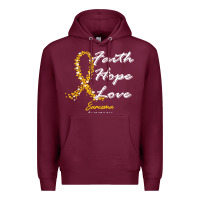 Burgundy sarcoma awareness t  shirt sarcoma awareness faith hope love   in this Premium Hoodie - linhVisuals