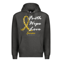 Charcoal Heather sarcoma awareness t  shirt sarcoma awareness faith hope love   in this Premium Hoodie - linhVisuals